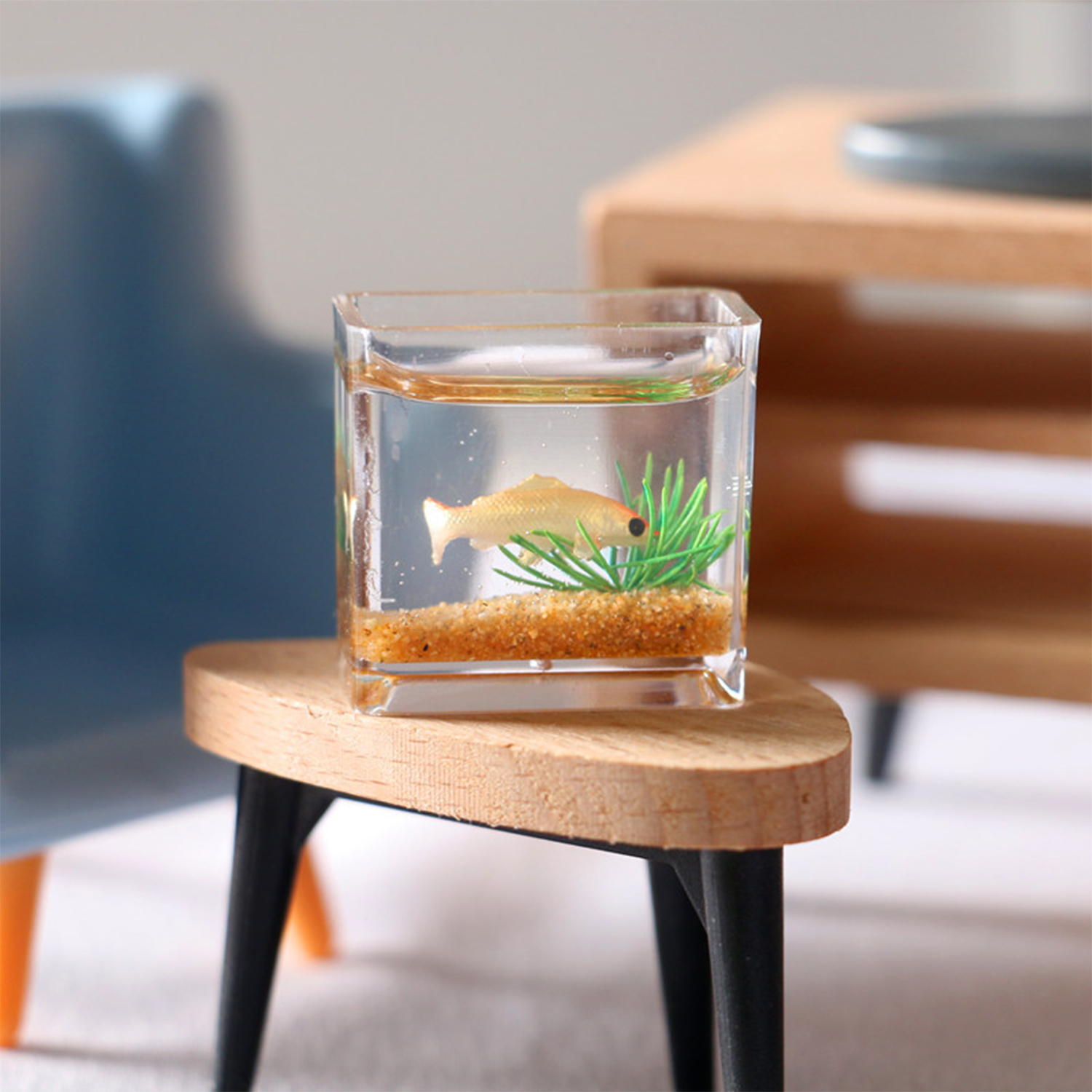 Aquarium Fish Saltwater - Domek dla lalek Miniaturowe szklane akwarium
