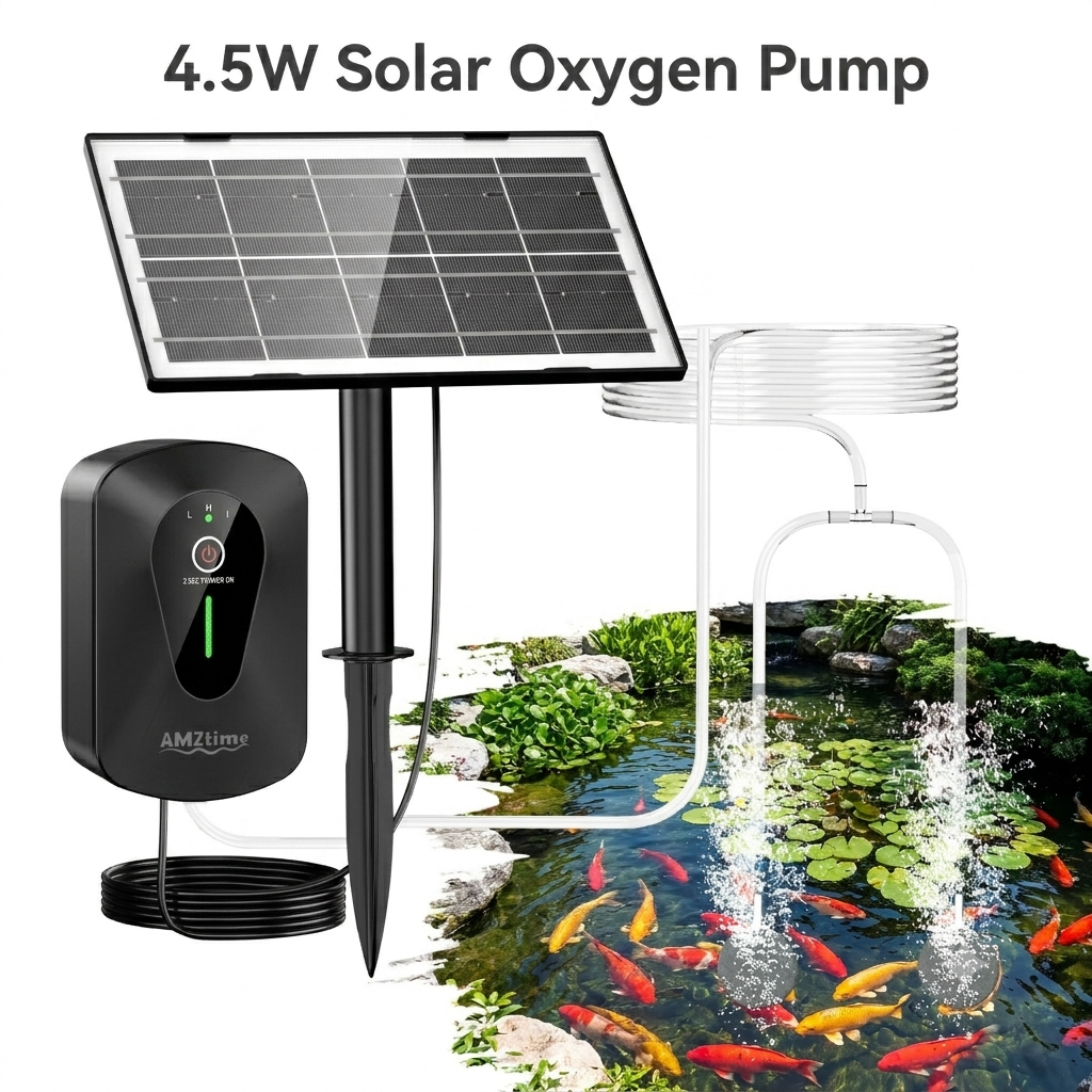 Aquarium Fish Pond - Aerator solarny do oczka wodnego 4.5W,