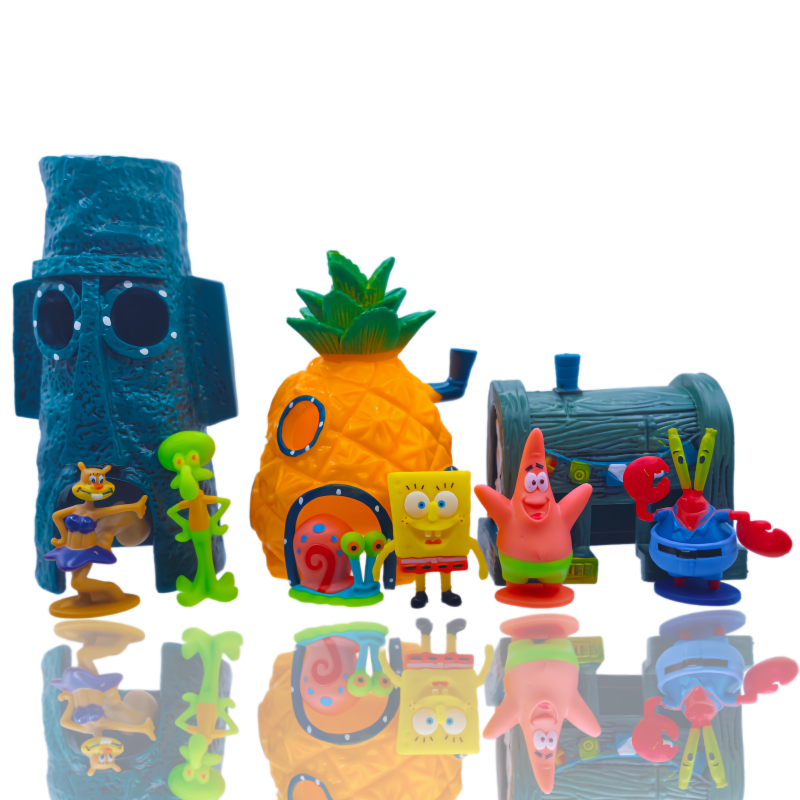 Aquarium Fish Saltwater - 6 szt. Dekoracji do akwarium SpongeBob,