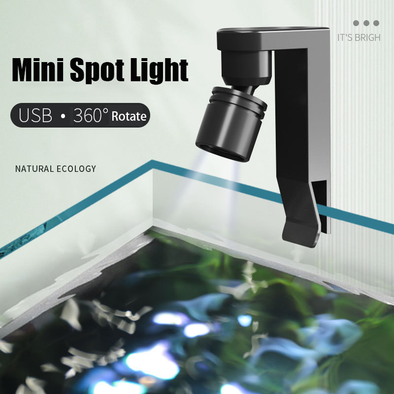 Aquarium Fish Yellow - Lampa z zaciskiem USB Wodoodporna lampa