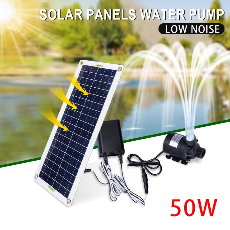 Aquarium Fish Pond - Zestaw pompy wodnej solarnej 50W, cicha