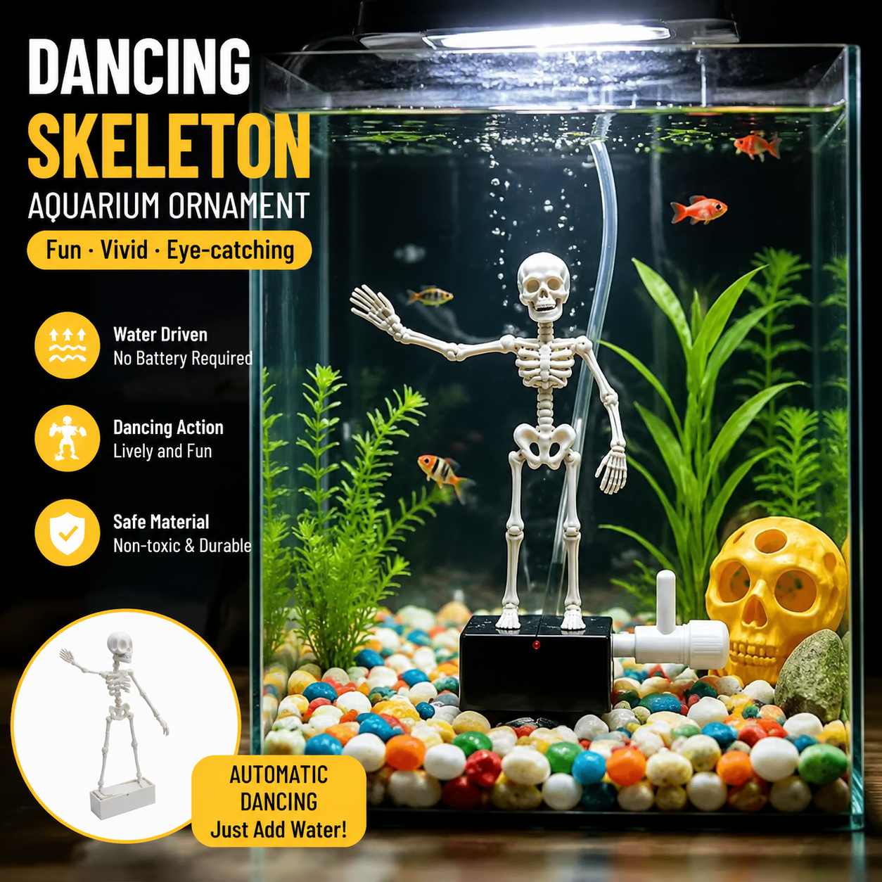 Aquarium Fish Saltwater - Tańczący Szkielet Dekoracja do Akwarium Napowietrzacz