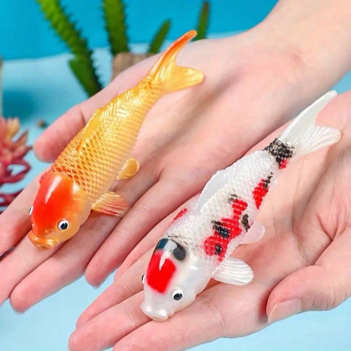 Aquarium Fish Yellow - 2 szt. Kolorowe sztuczne ryby Koi