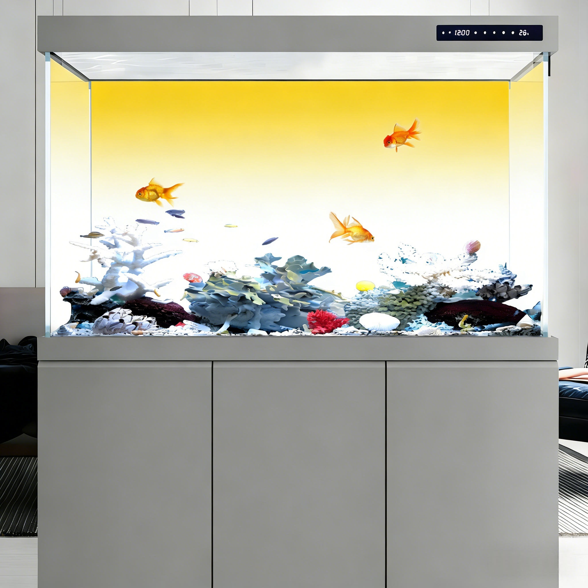 Żółto-biały gradient, malowana – Aquarium Fish Yellow recenzja i cena