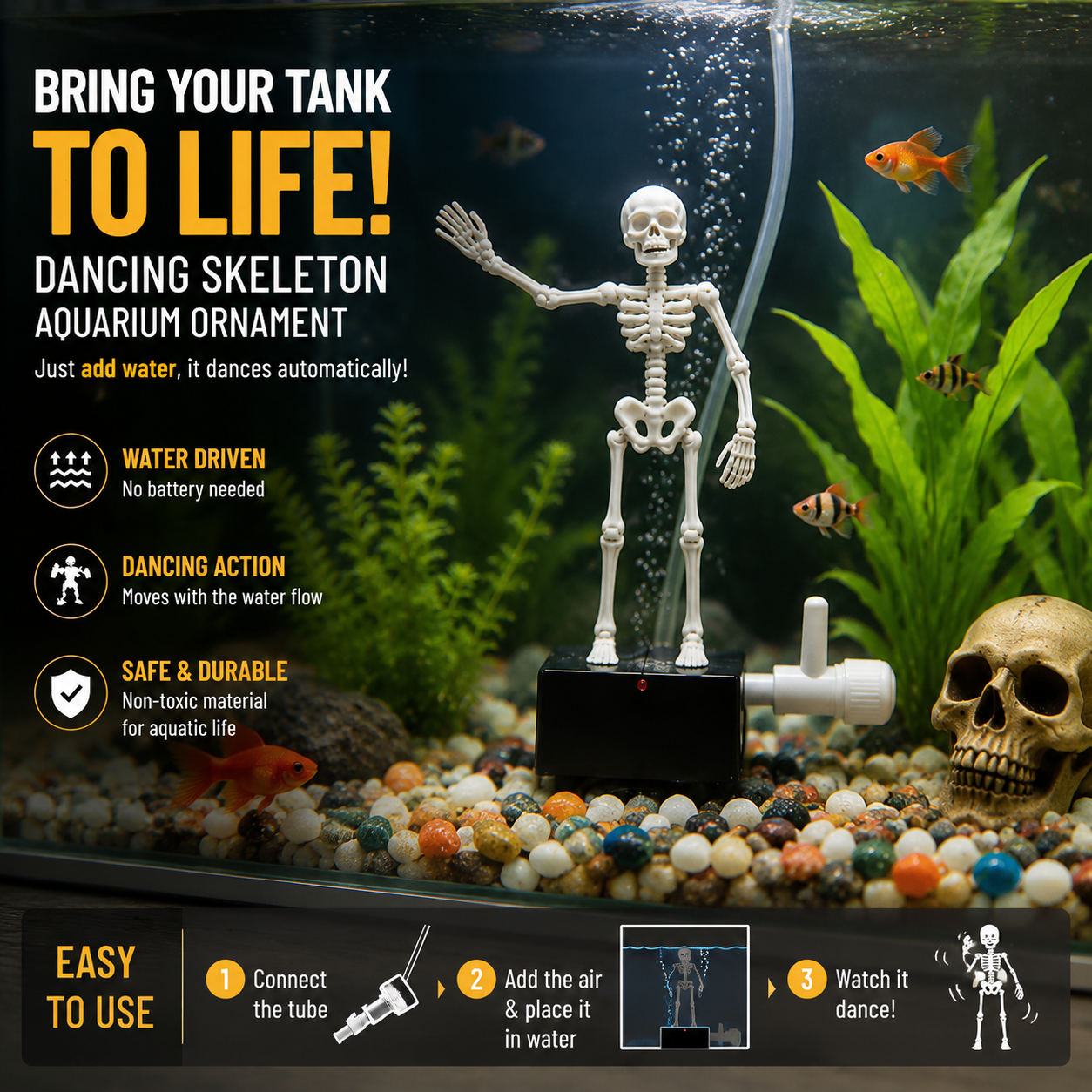 Tańczący Szkielet Dekoracja do – Aquarium Fish Saltwater recenzja i cena